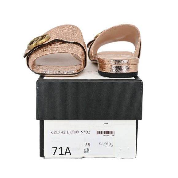 Gucci 626742 GG Marmont Leather Slide Sandals - Picture 8 of 12